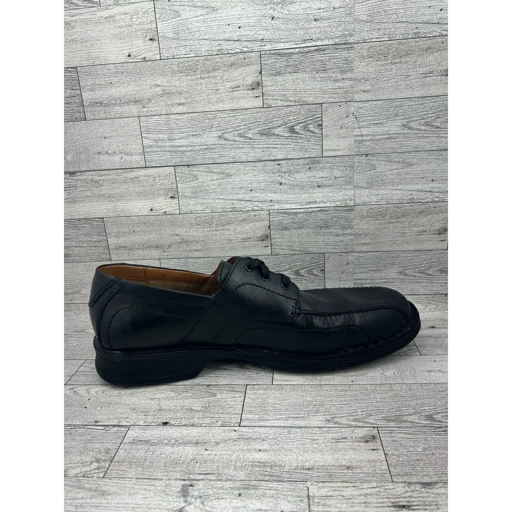 Clarks Collection Mens Leather Black Lace Up Dress Shoes Comfort Cushioned Sz 13